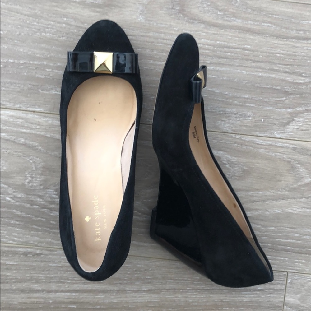 Kate Spade Black Suede Wedge